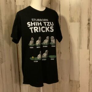 Gildan Black Short Sleeve Tee - Stubborn Shih Tzu Tricks